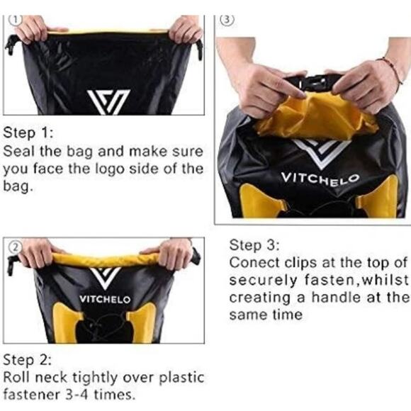 Vitchelo 30L Dry Bag Backpack With Waterproof Phone Bag Men Women - Picture 6 of 10